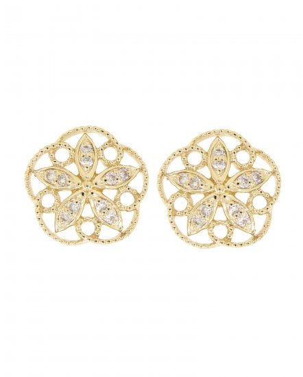 FLORAL STYLE DIAMOND STUDS (VE397)