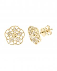 FLORAL STYLE DIAMOND STUDS (VE397)