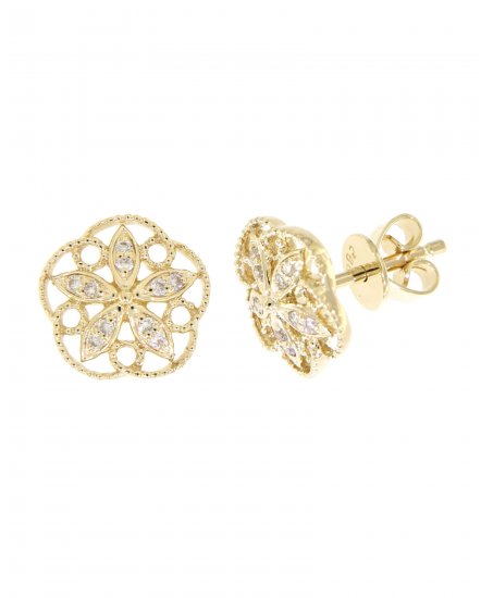 FLORAL STYLE DIAMOND STUDS (VE397)