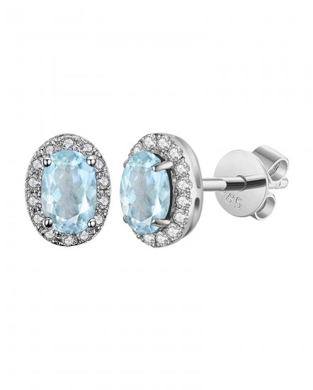 OVAL COLORED STONE DIAMOND STUDS (VE407)