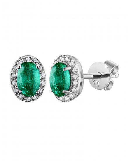 OVAL COLORED STONE DIAMOND STUDS (VE407)