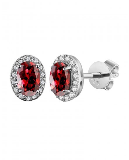 OVAL COLORED STONE DIAMOND STUDS (VE407)