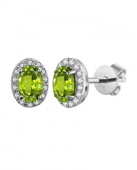 OVAL COLORED STONE DIAMOND STUDS (VE407)