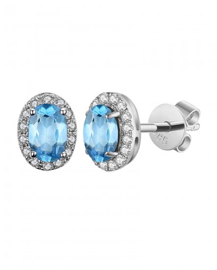 OVAL COLORED STONE DIAMOND STUDS (VE407)