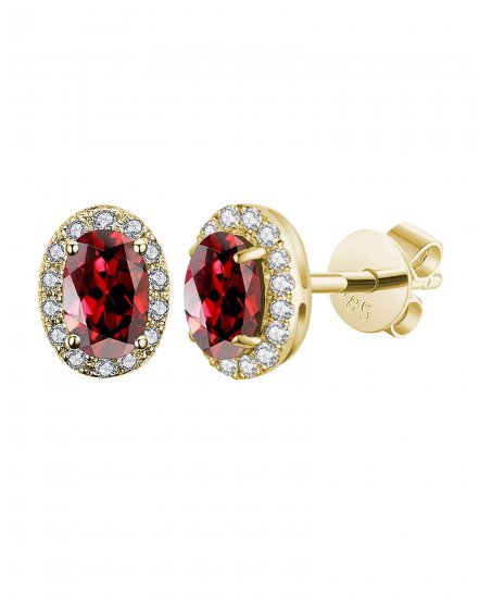 OVAL COLORED STONE DIAMOND STUDS (VE407)