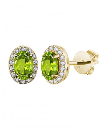 OVAL COLORED STONE DIAMOND STUDS (VE407)