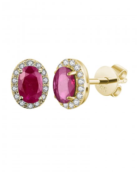 OVAL COLORED STONE DIAMOND STUDS (VE407)