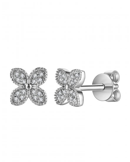 FOUR LEAF STYLE DIAMOND STUDS (VE433)