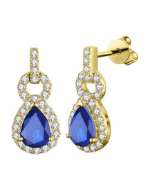 PEAR SAPPHIRE DIAMOND DANGLING (VE441)