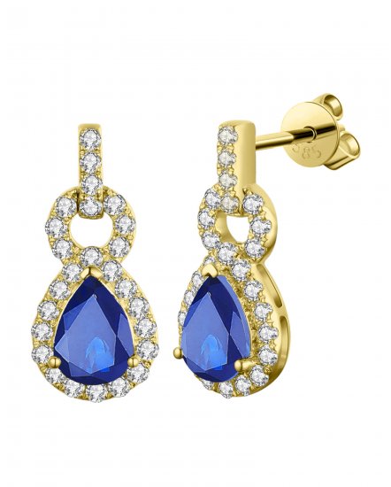 PEAR SAPPHIRE DIAMOND DANGLING (VE441)