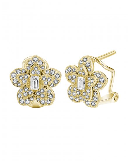 FLORAL STYLE BAGUETTE DIAMOND OMEGA BACK (VE470)