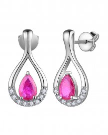 PEAR RUBY DIAMOND DANGLING (VE480)