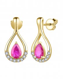 PEAR RUBY DIAMOND DANGLING (VE480)