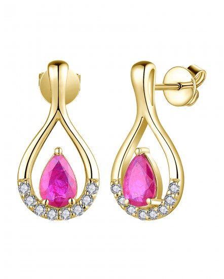 PEAR RUBY DIAMOND DANGLING (VE480)