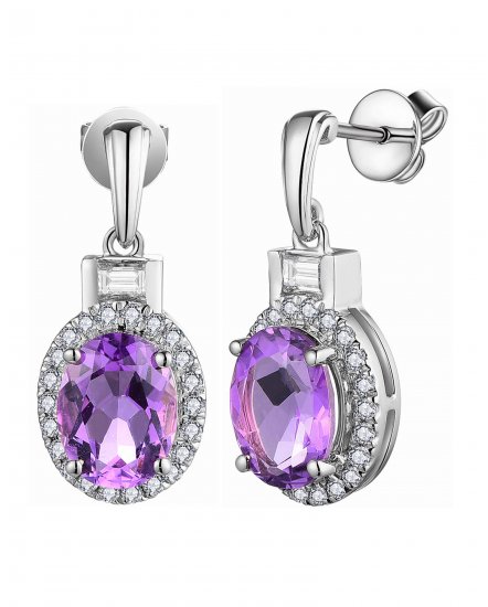 OVAL AMETHYST DIAMOND DANGLING (VE481)