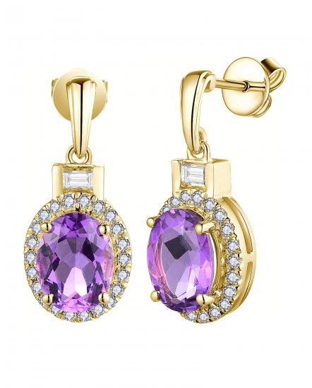 OVAL AMETHYST DIAMOND DANGLING (VE481)