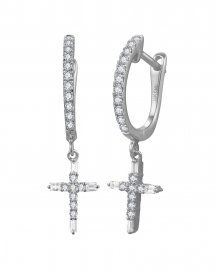 CROSS BAGUETTE DIAMOND DANGLING (VE501B)