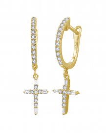 CROSS BAGUETTE DIAMOND DANGLING (VE501B)