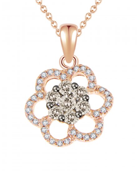 FLORAL STYLE CLUSTER DIAMOND PENDANT (VP211)