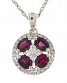 ROUND COLORED STONE DIAMOND PENDANT (VP312)