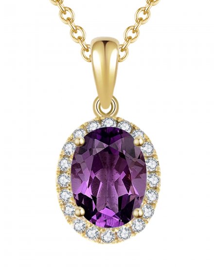 OVAL COLORED STONE DIAMOND PENDANT (VP374)