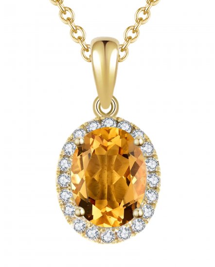 OVAL COLORED STONE DIAMOND PENDANT (VP374)