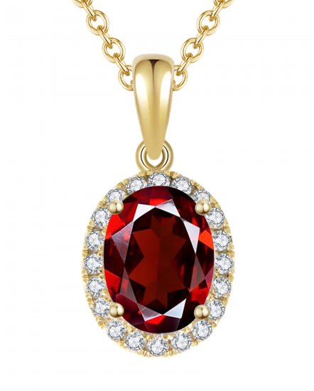 OVAL COLORED STONE DIAMOND PENDANT (VP374)