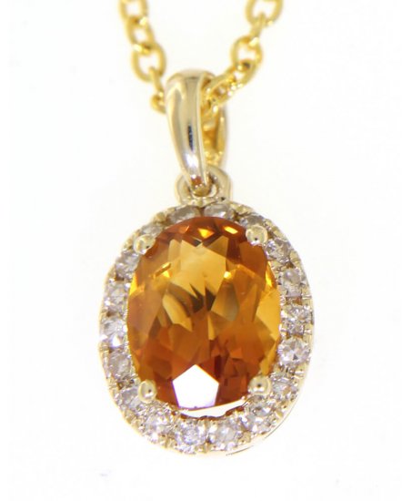 OVAL COLORED STONE DIAMOND PENDANT (VP405)
