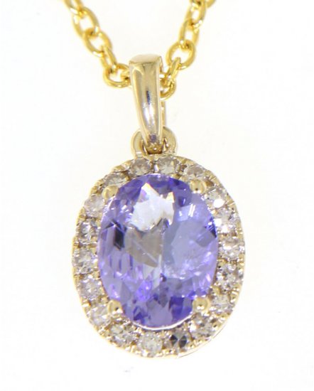 OVAL COLORED STONE DIAMOND PENDANT (VP405)