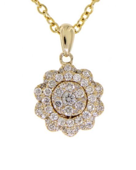 FLORAL STYLE CLUSTER DIAMOND PENDANT (VP412)