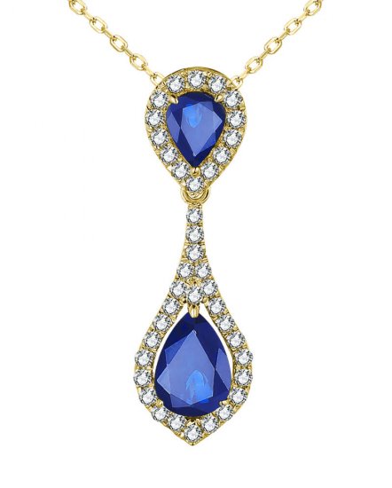 PEAR SAPPHIRE DIAMOND PENDANT (VP461)
