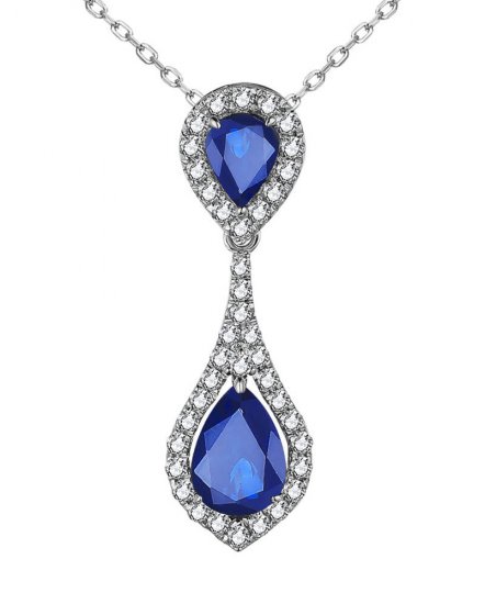 PEAR SAPPHIRE DIAMOND PENDANT (VP461)