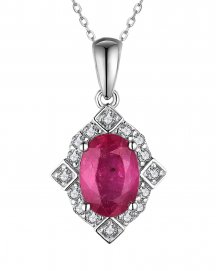 OVAL RUBY DIAMOND PENDANT (VP462)