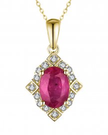 OVAL RUBY DIAMOND PENDANT (VP462)