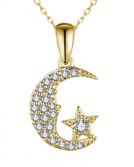 CRESCENT MOON STAR DIAMOND PENDANT (VP468)