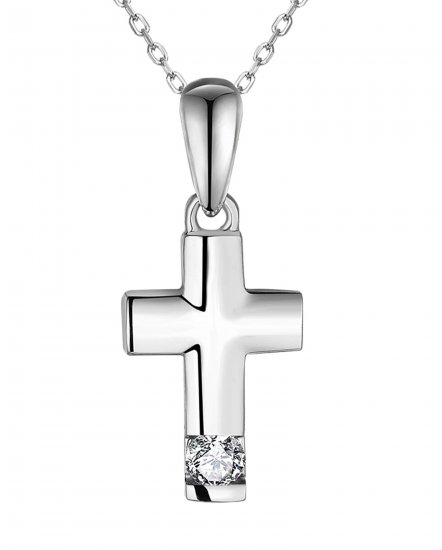 CROSS SOLITAIRE DIAMOND PENDANT (VP471)