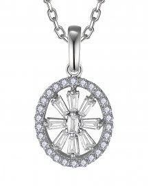 OVAL STYLE BAGUETTE DIAMOND PENDANT (VP489)