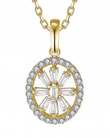 OVAL STYLE BAGUETTE DIAMOND PENDANT (VP489)