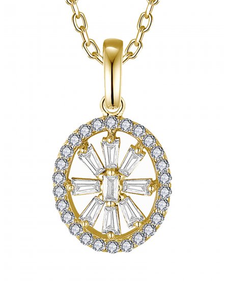 OVAL STYLE BAGUETTE DIAMOND PENDANT (VP489)