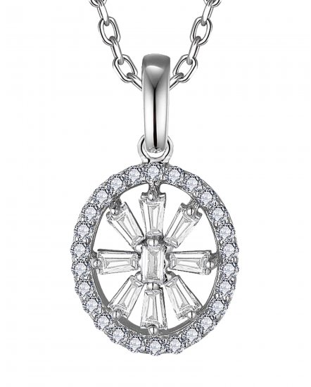 OVAL STYLE BAGUETTE DIAMOND PENDANT (VP489)