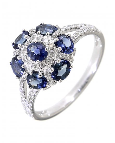 OVAL SAPPHIRE DIAMOND RING (VR315)