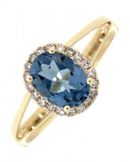 OVAL COLORED STONE DIAMOND RING (VR374)
