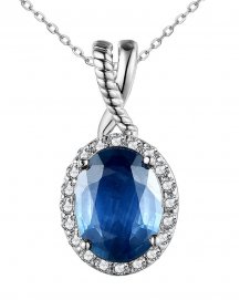 OVAL SAPPHIRE DIAMOND PENDANT (TP3008)