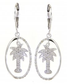 PALM TREE DIAMOND DANGLING (KE152)