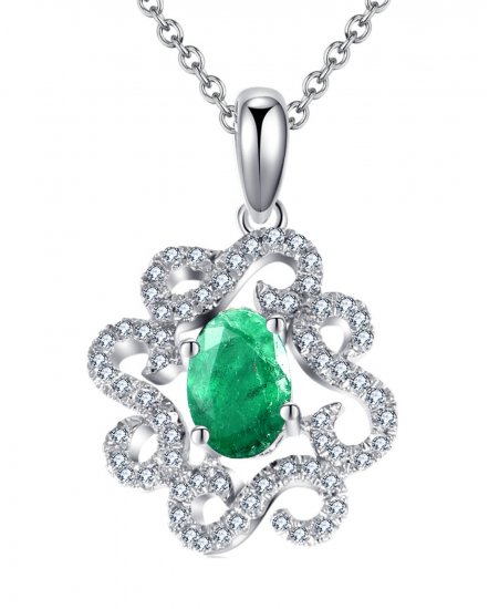 OVAL EMERALD DIAMOND PENDANT (SP051)