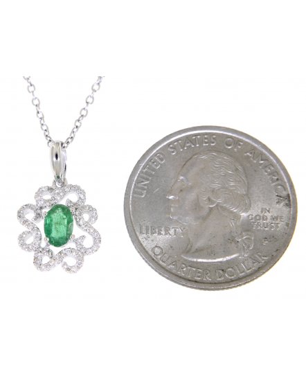 OVAL EMERALD DIAMOND PENDANT (SP051)