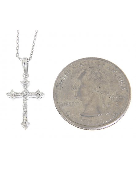 CROSS BAGUETTE DIAMOND PENDANT (SP554)