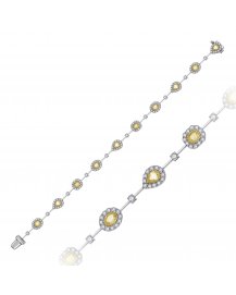 MULTI TONE OVAL PEAR CUSHION DIAMOND BRACELET (TB1000)