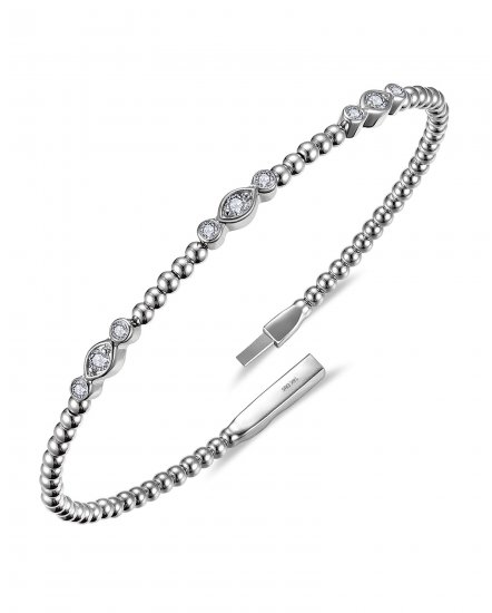 MARQUISE STYLE DIAMOND FLEXIBLE BANGLE BRACELET (TB1004)