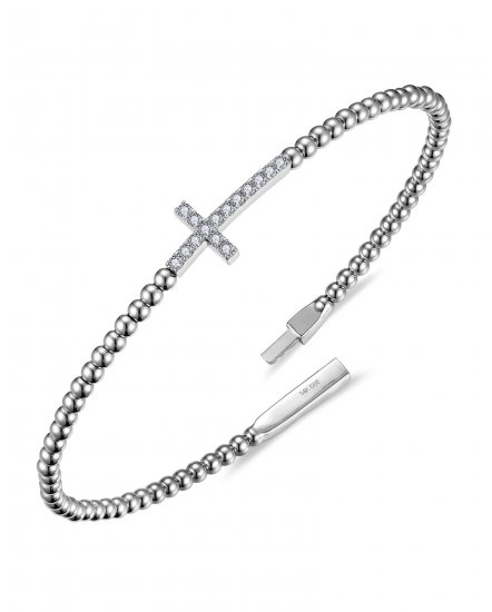 CROSS DIAMOND FLEXIBLE BANGLE BRACELET (TB1007)